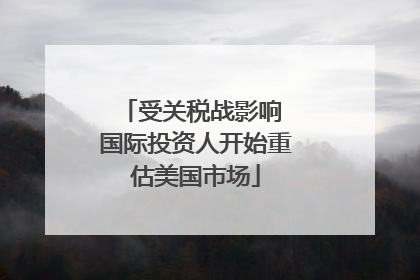 受关税战影响 国际投资人开始重估美国市场