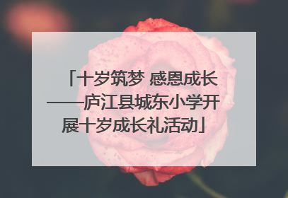 十岁筑梦 感恩成长——庐江县城东小学开展十岁成长礼活动