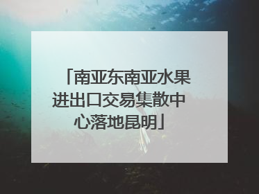 南亚东南亚水果进出口交易集散中心落地昆明