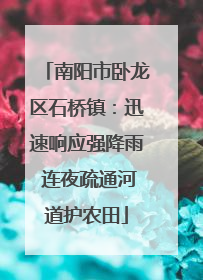 南阳市卧龙区石桥镇：迅速响应强降雨 连夜疏通河道护农田