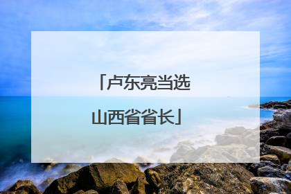 卢东亮当选山西省省长