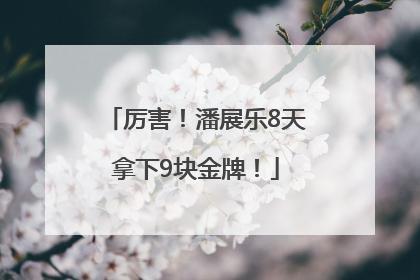 厉害！潘展乐8天拿下9块金牌！