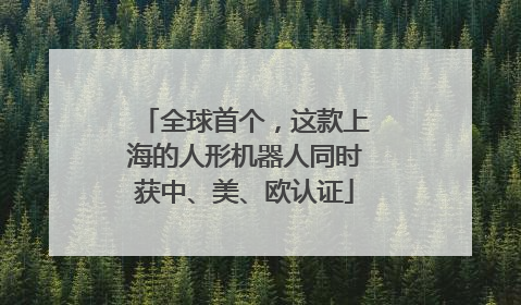 全球首个，这款上海的人形机器人同时获中、美、欧认证