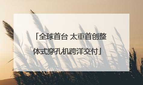 全球首台 太重首创整体式穿孔机跨洋交付