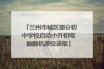 兰州市城区部分初中学校启动小升初电脑随机派位录取