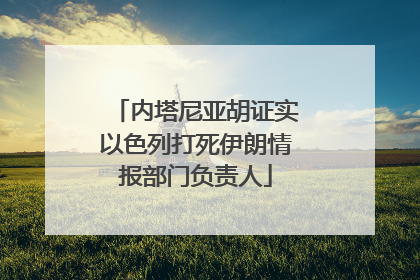 内塔尼亚胡证实以色列打死伊朗情报部门负责人