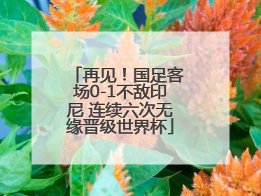 再见！国足客场0-1不敌印尼 连续六次无缘晋级世界杯