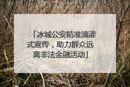 冰城公安精准滴灌式宣传，助力群众远离非法金融活动