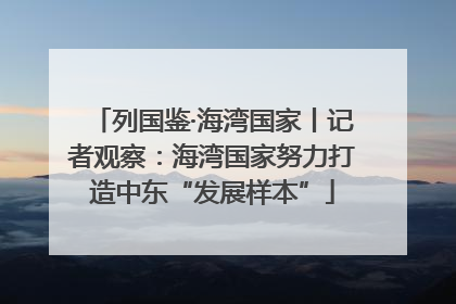 列国鉴·海湾国家丨记者观察：海湾国家努力打造中东“发展样本”