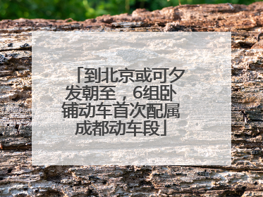 到北京或可夕发朝至，6组卧铺动车首次配属成都动车段