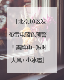 北京10区发布雷电蓝色预警！雷阵雨+短时大风+小冰雹