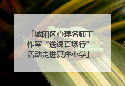 城阳区心理名师工作室“送课百场行”活动走进夏庄小学