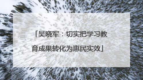 吴晓军：切实把学习教育成果转化为惠民实效