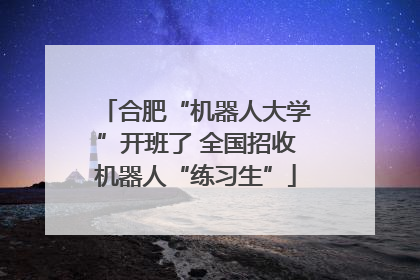 合肥“机器人大学”开班了 全国招收机器人“练习生”