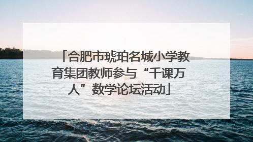 合肥市琥珀名城小学教育集团教师参与“千课万人”数学论坛活动