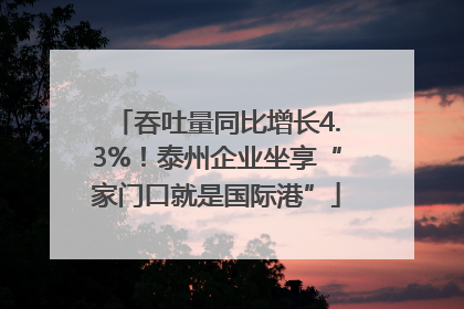 吞吐量同比增长4.3%！泰州企业坐享“家门口就是国际港”