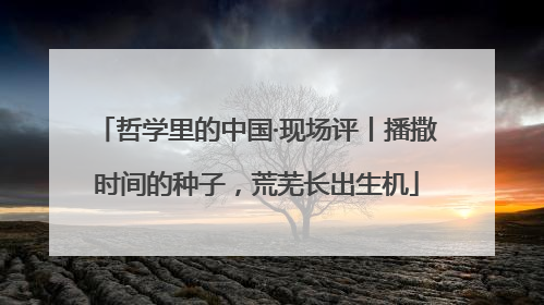 哲学里的中国·现场评丨播撒时间的种子，荒芜长出生机