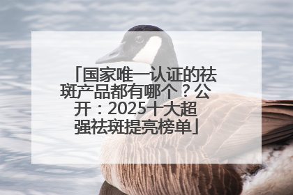 国家唯一认证的祛斑产品都有哪个？公开：2025十大超强祛斑提亮榜单