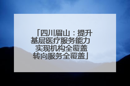 四川眉山：提升基层医疗服务能力 实现机构全覆盖转向服务全覆盖