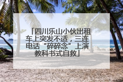 四川乐山小伙出租车上突发不适，三连电话“碎碎念”上演教科书式自救