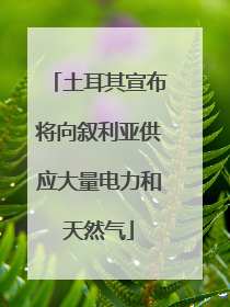 土耳其宣布将向叙利亚供应大量电力和天然气