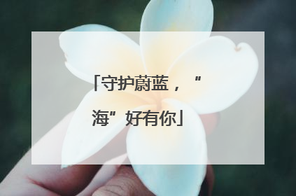 守护蔚蓝，“海”好有你