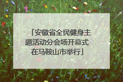 安徽省全民健身主题活动分会场开幕式在马鞍山市举行