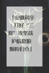 安徽利辛：打好“三夏”攻坚战 护航夏粮颗粒归仓