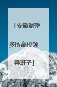 安徽调整多所高校领导班子