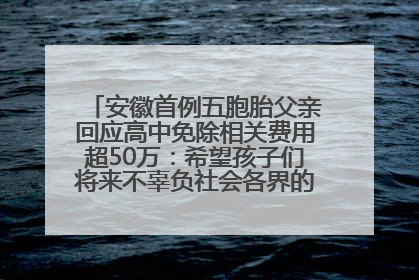 安徽首例五胞胎父亲回应高中免除相关费用超50万：希望孩子们将来不辜负社会各界的帮助与支持
