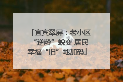宜宾翠屏：老小区“逆龄”蜕变 居民幸福“旧”地加码