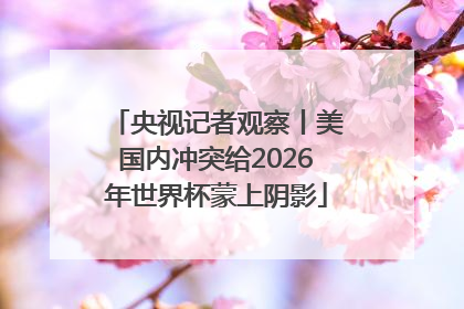 央视记者观察丨美国内冲突给2026年世界杯蒙上阴影