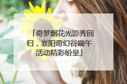 奇梦烟花光影秀回归，襄阳奇幻谷端午活动精彩纷呈