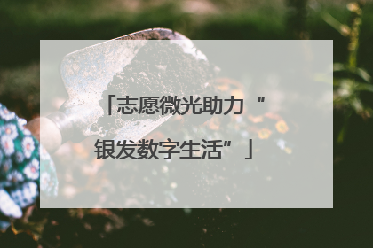 志愿微光助力“银发数字生活”