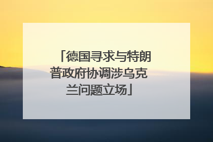 德国寻求与特朗普政府协调涉乌克兰问题立场