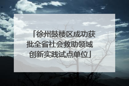 徐州鼓楼区成功获批全省社会救助领域创新实践试点单位