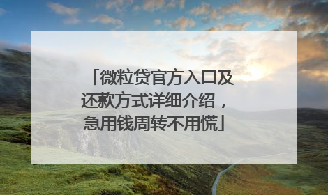 微粒贷官方入口及还款方式详细介绍，急用钱周转不用慌
