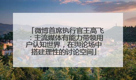 微博首席执行官王高飞：主流媒体有能力带领用户认知世界，在舆论场中搭建理性的讨论空间