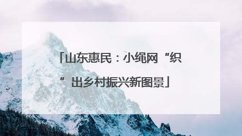 山东惠民：小绳网“织”出乡村振兴新图景