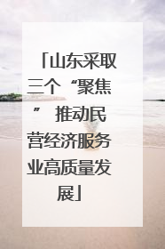山东采取三个“聚焦” 推动民营经济服务业高质量发展