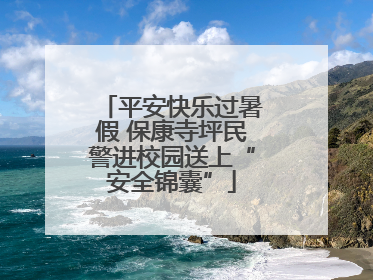 平安快乐过暑假 保康寺坪民警进校园送上“安全锦囊”