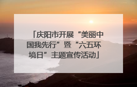 庆阳市开展“美丽中国我先行”暨“六五环境日”主题宣传活动