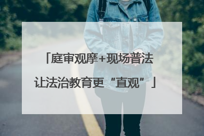 庭审观摩+现场普法 让法治教育更“直观”