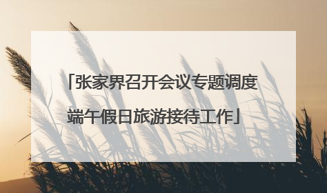 张家界召开会议专题调度端午假日旅游接待工作