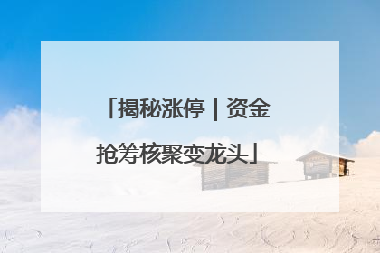 揭秘涨停｜资金抢筹核聚变龙头