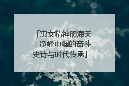 惠女精神照海天：净峰巾帼的奋斗史诗与时代传承