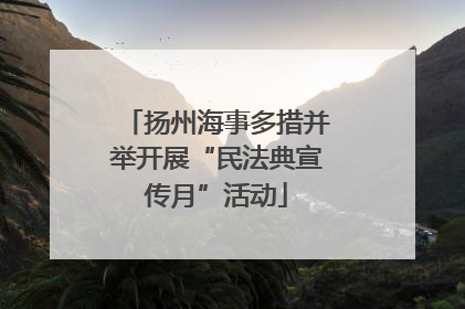 扬州海事多措并举开展“民法典宣传月”活动
