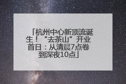 杭州中心新顶流诞生！“去茶山”开业首日：从清晨7点卷到深夜10点