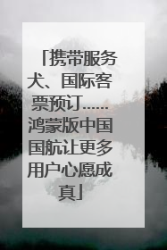 携带服务犬、国际客票预订……鸿蒙版中国国航让更多用户心愿成真