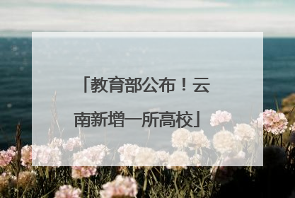 教育部公布！云南新增一所高校